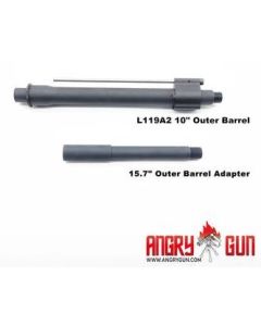 Angry gun L119A2 10 Inch & 15.7 Inch Outer Barrel Set for Marui Recoil EBB.