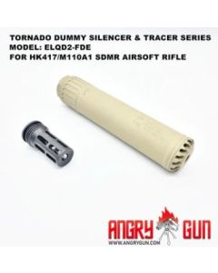 Angrygun Tornado Dummy Silencer for HK417 / M110A1 (14mm CCW)(FDE Version)