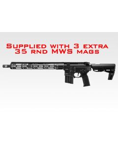 Tokyo Marui GBBR MTR-16 Multi Tactical Airsoft Rifle. With 3 extra MWS 35 Rnd magazines